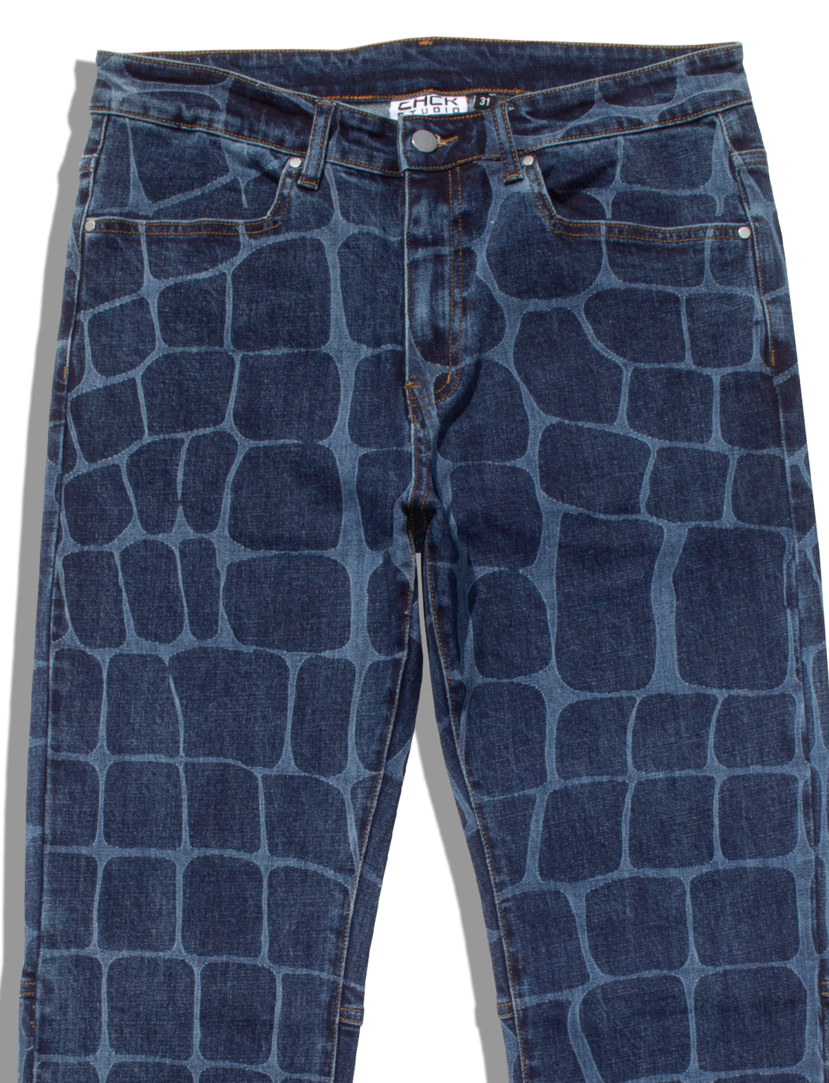 Crocodile Denim Pants