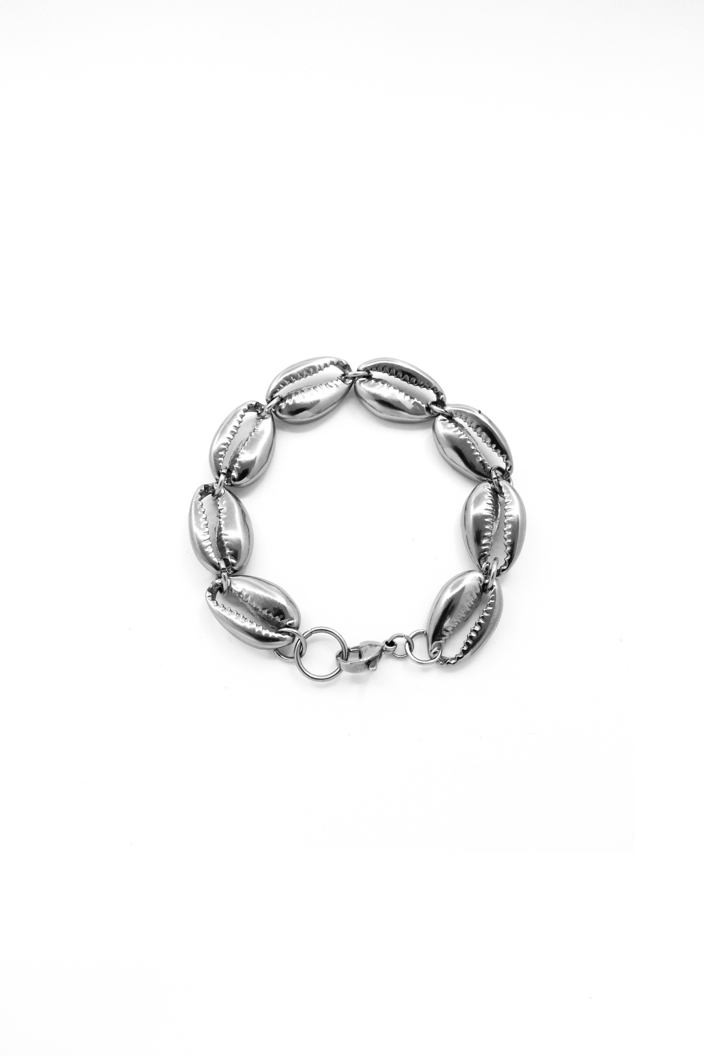 SILVER COWRIE SHELL BRACELE