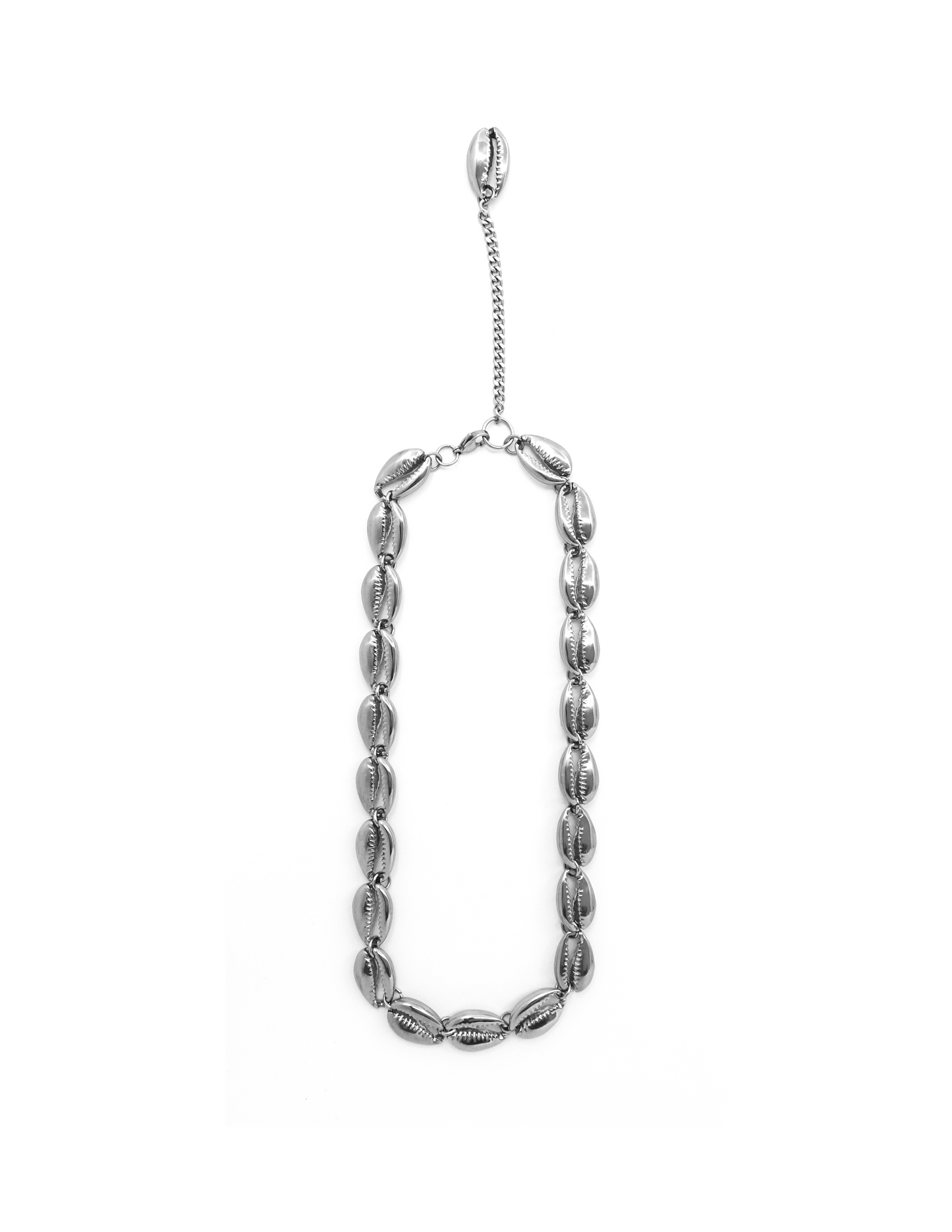 SILVER ALLOVER COWRIE NECKLACE